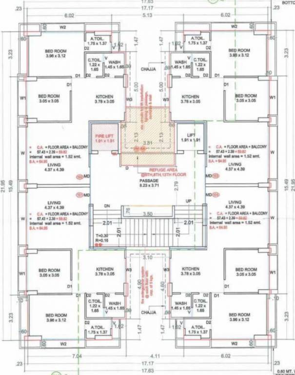  the unity tower C Cluster Plan from 2nd to 14th Floor