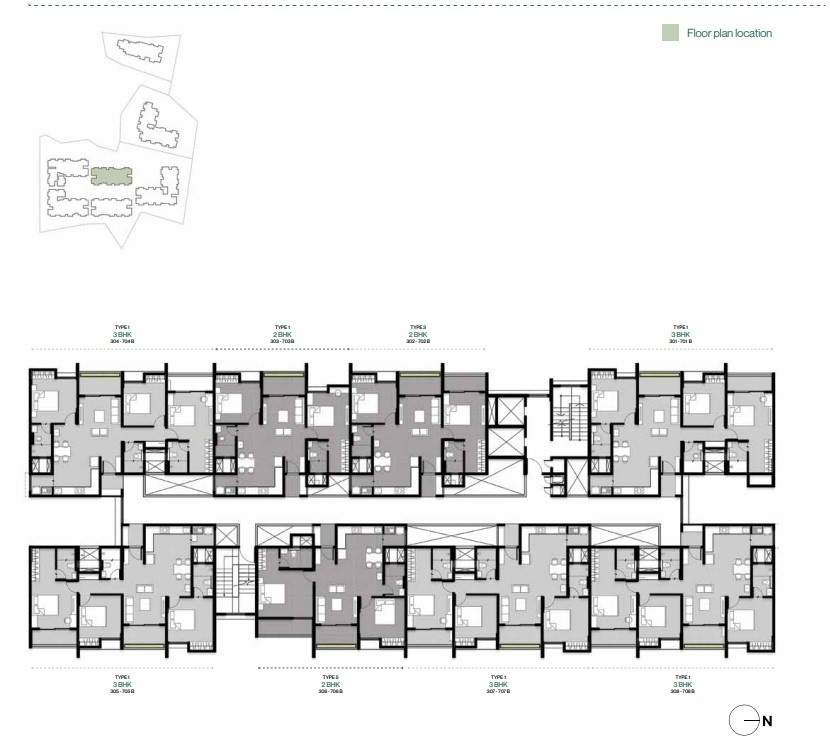  wonderwall Tower 2 Cluster Plan from 1st to 8th Floor