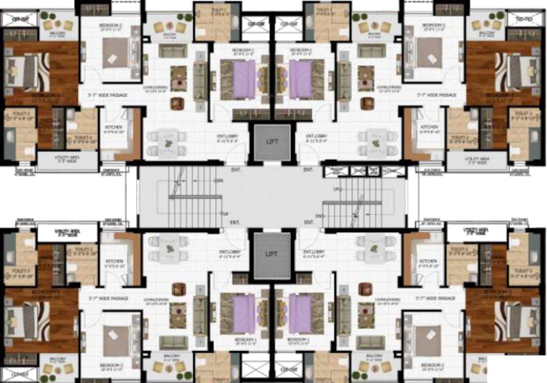  shere shalimar mannat extension K1 Cluster Plan from 1st to 10th Floor
