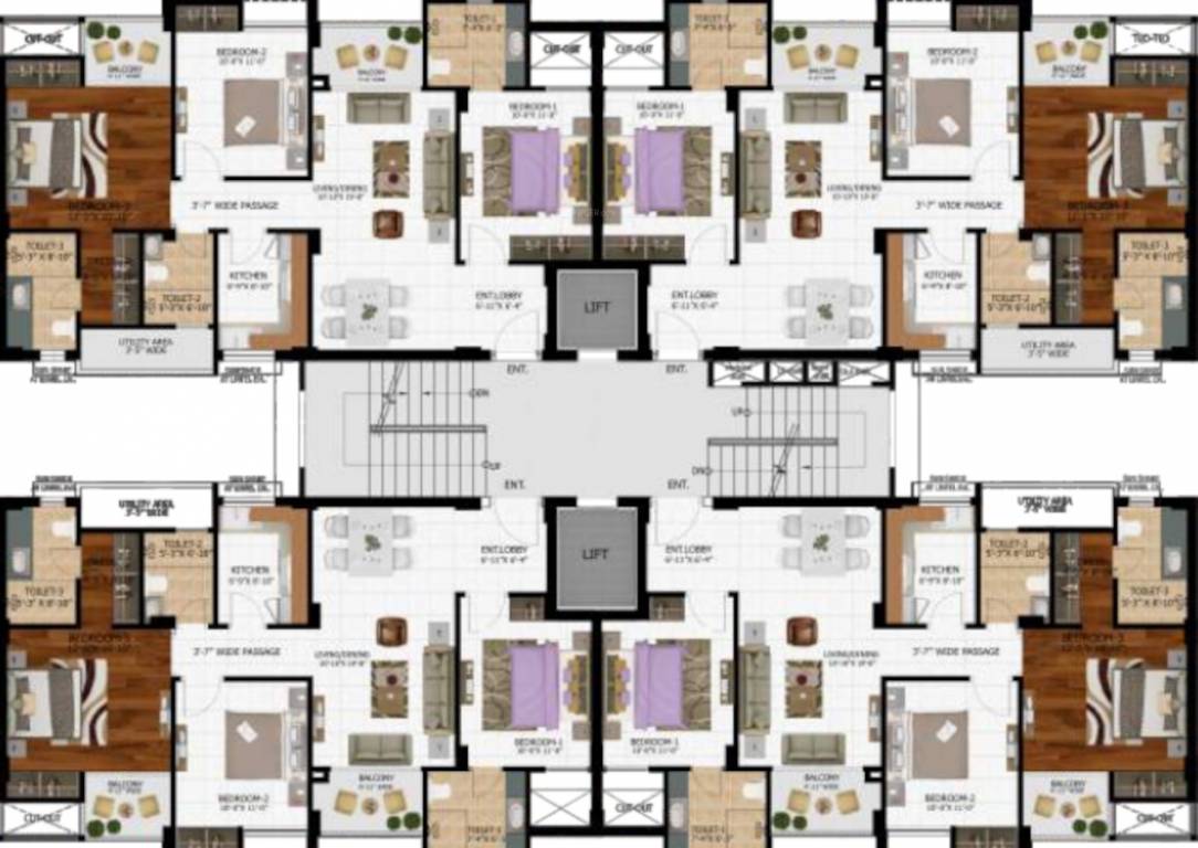  shere shalimar mannat extension K2 Cluster Plan from 1st to 10th Floor