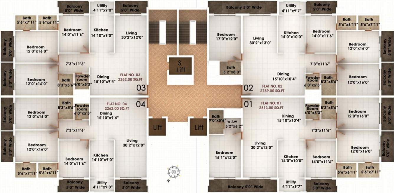  heights Heights Cluster Plan from 2nd to 13th Floor