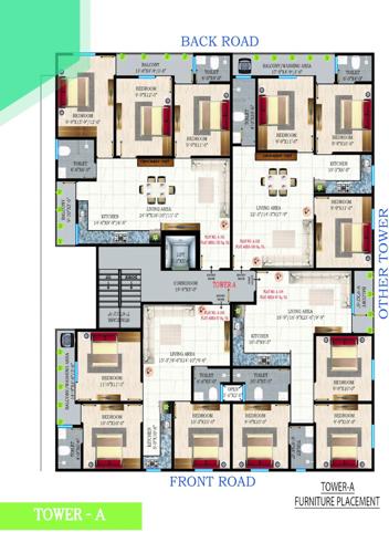 Block A Cluster Plan For Typical Floor uttarakhand-gosain-luxury-floors Block A Cluster Plan For Typical Floor