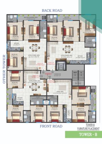 Block B Cluster Plan For Typical Floor uttarakhand-gosain-luxury-floors Block B Cluster Plan For Typical Floor