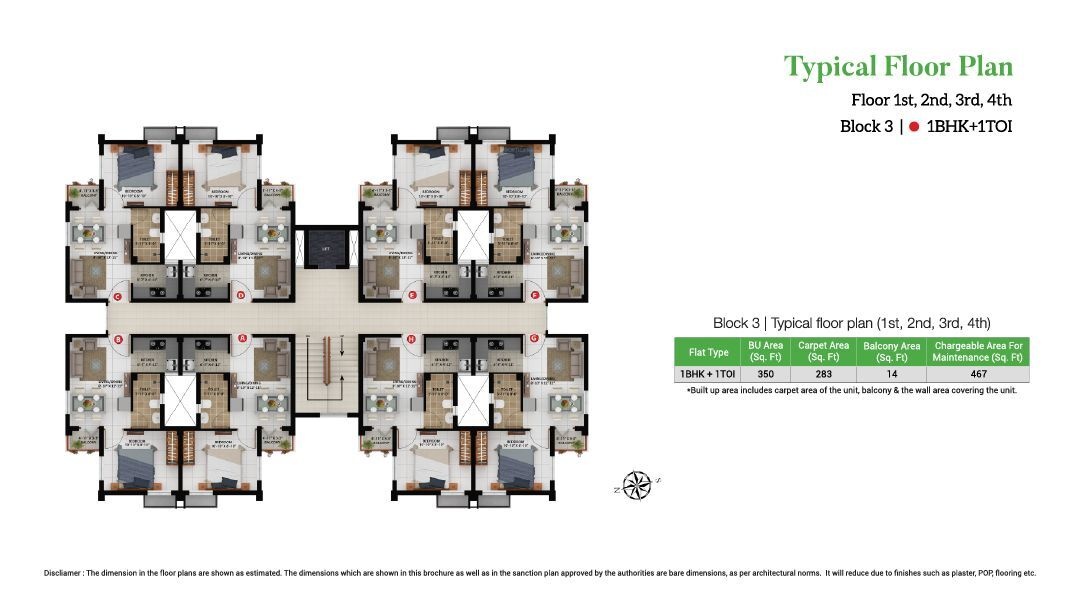  oikyo phase 1 Block 3 Cluster Plan from 1st to 4th Floor