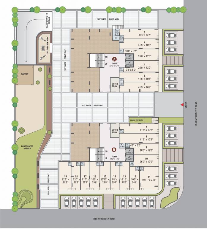  zion heights A ,B Cluster Plan For Ground Floor