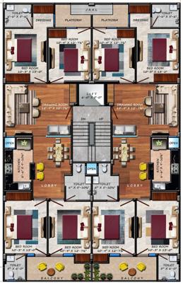  luxury-dreams-homes Luxury Dreams Homes Cluster Plan From 1st To 4th Floor