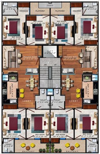 Luxury Dreams Homes Cluster Plan From 1st To 4th Floor luxury-dreams-homes Luxury Dreams Homes Cluster Plan From 1st To 4th Floor