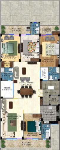  luxury-floors-5 Paramount Luxury Floors 5 Cluster Plan from 1st to 4th Floor