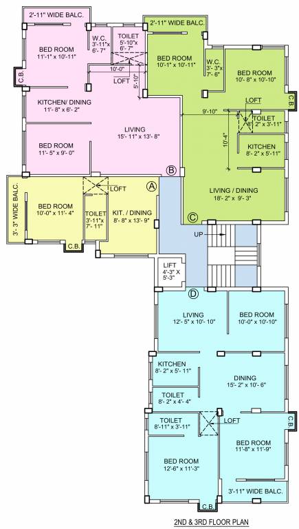  tower Tower Cluster Plan For Typical Floor