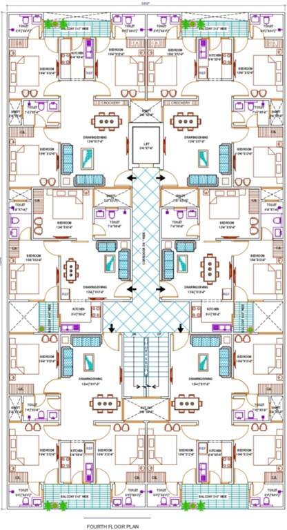  new sagar home New Sagar Home Cluster Plan for 4th Floor