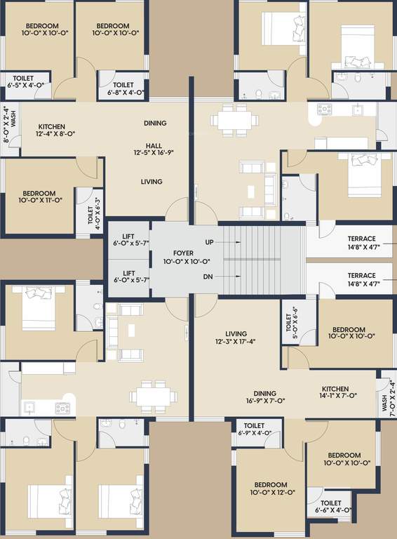  raj heights Wing A Cluster Plan