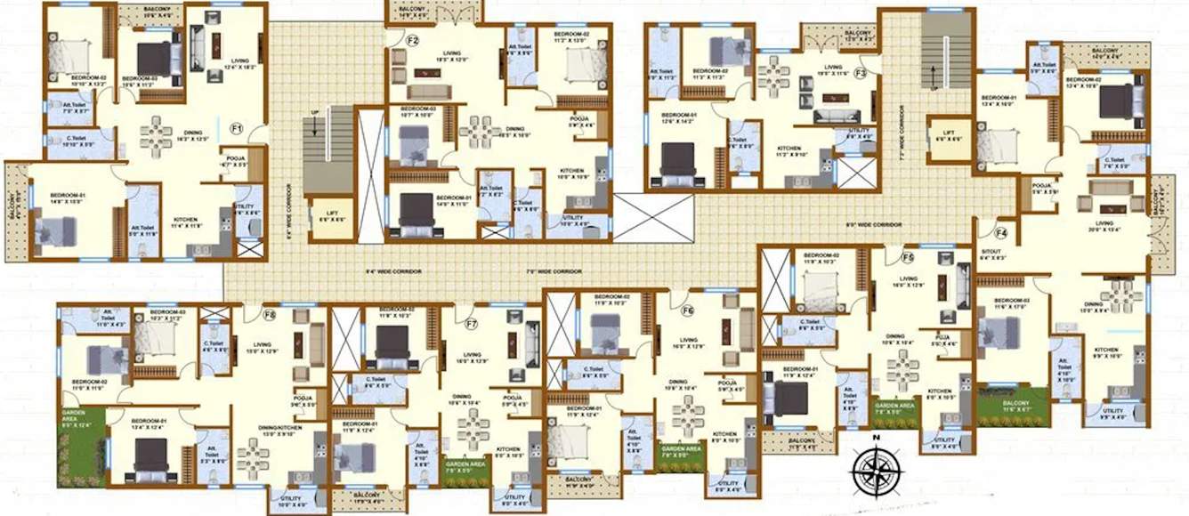  lumbini Lumbini Cluster Plan from 1st to 3rd Floor