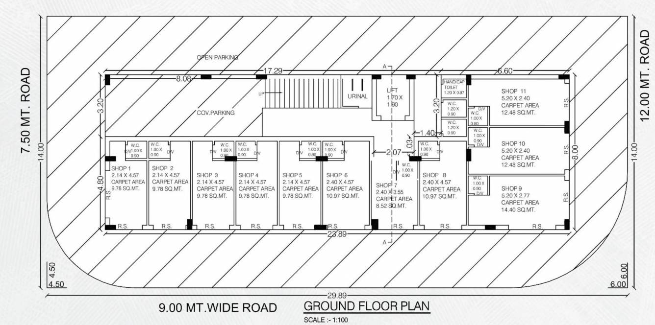shree amrut hari complex Shree Amrut Hari Complex Cluster Plan For Ground Floor