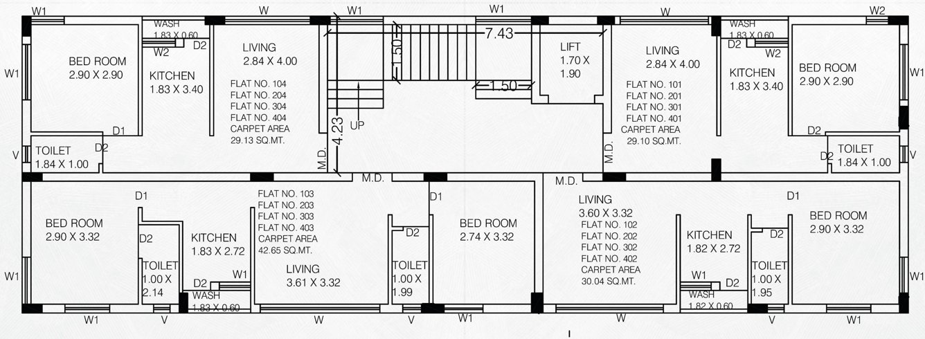shree amrut hari complex Shree Amrut Hari Complex Cluster Plan From 1st To 4th Floor