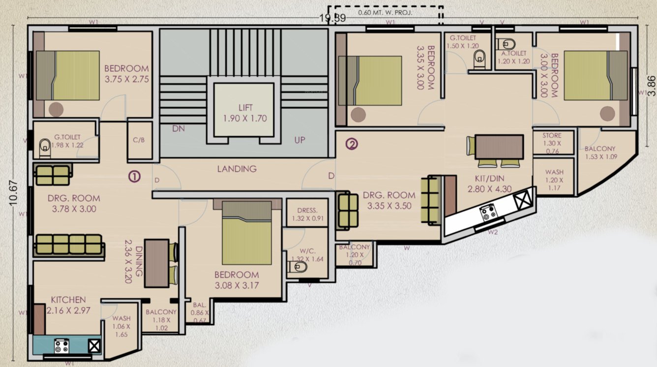 nirmal Nirmal Cluster Plan From 1st To 4th Floor