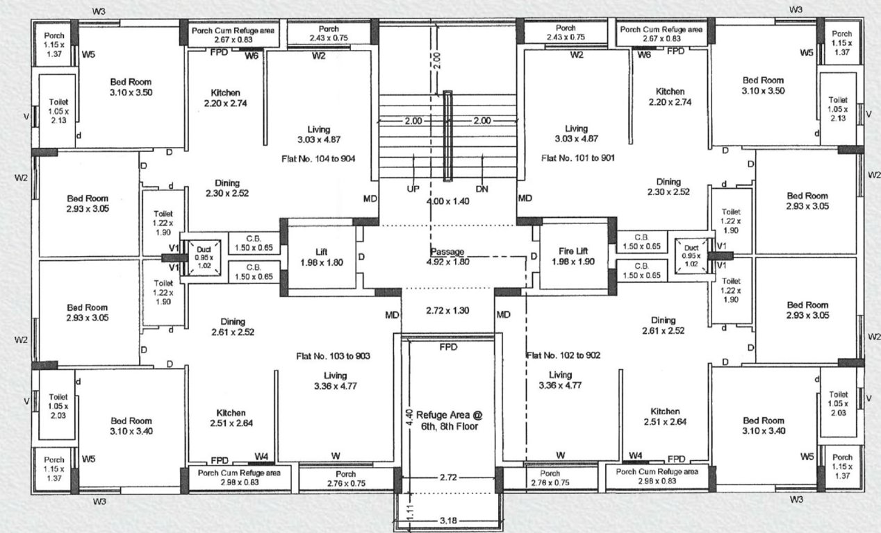  akshar prime Wing A Cluster Plan From 1st to 9th Floor