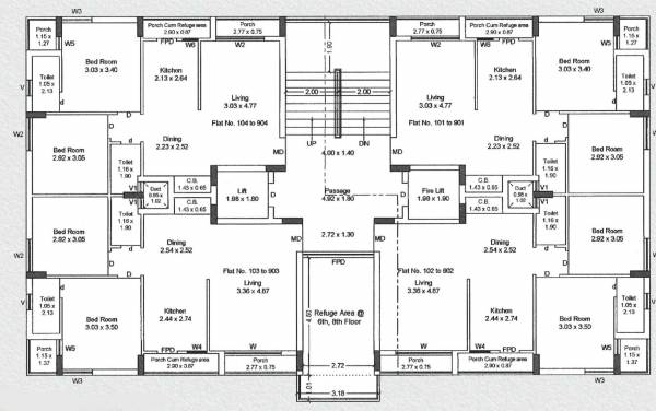  akshar-prime Wing C Cluster Plan From 1st To 9th Floor