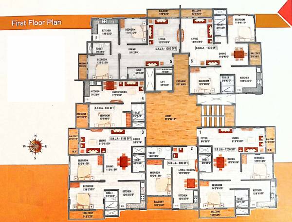  residency 4 Cluster Plan for 1st Floor