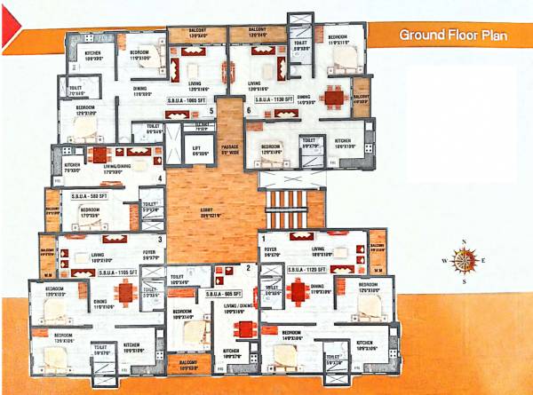  residency 4 Cluster Plan for ground Floor