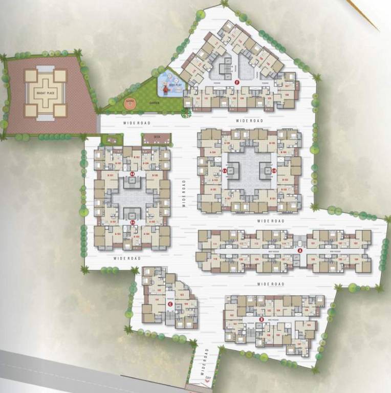  residency A,B,C,D,E,F Building Cluster Plan For Typical Floor