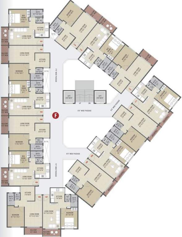  residency F Building Cluster Plan From 1st To 5th Floor