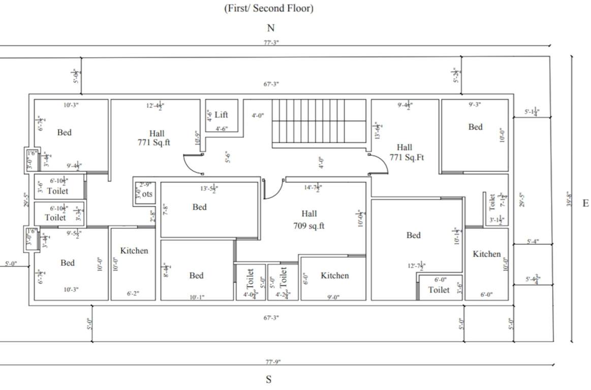  sri ramulu enclave Sri Ramulu Enclave Cluster Plan from 1st to 2nd Floor