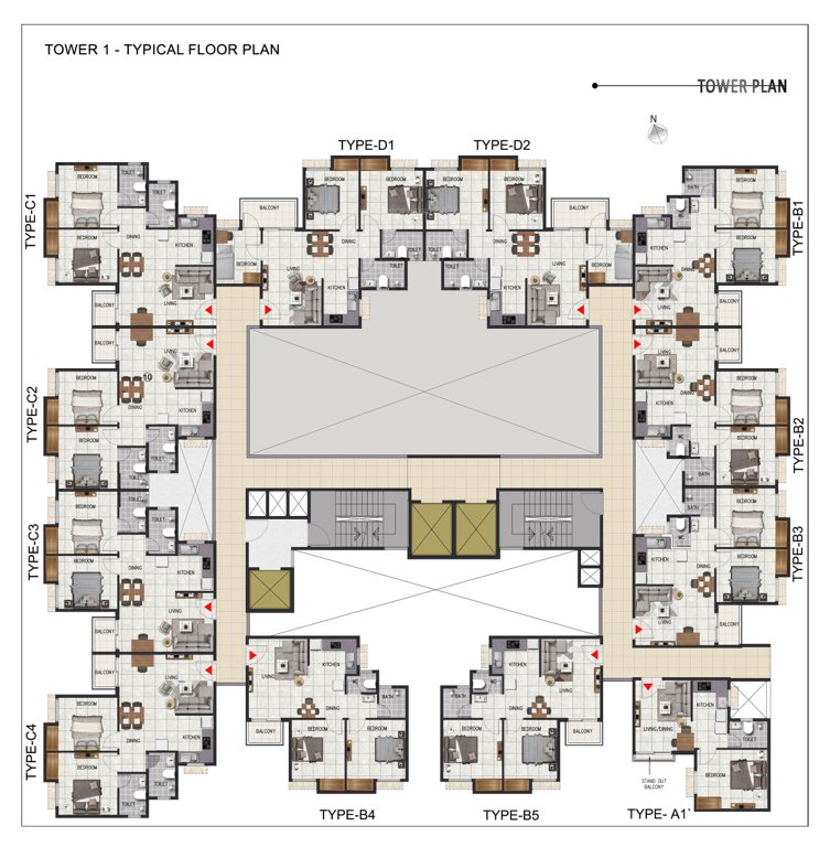  sattva ashraya Cluster Plan