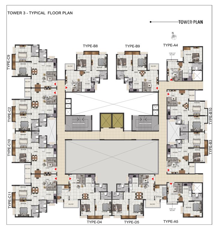  sattva ashraya Cluster Plan