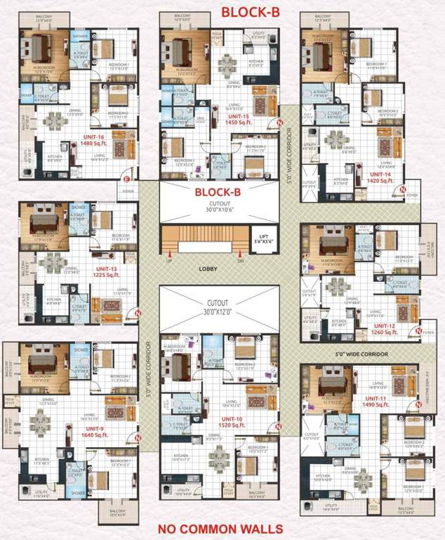  enclave Block B Cluster Plan For Typical Floor