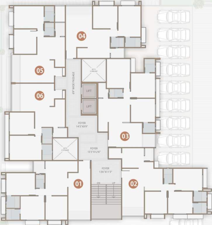  tatsatlife Unit   01 Cluster Plan From 1st To 8th Floor