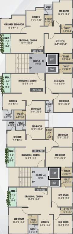  stavam residency Block A, B Cluster Plan For 7th Floor
