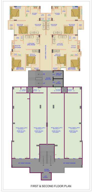  jai kalindi apartment Jai Kalindi Apartment Cluster Plan from 1st to 2nd Floor