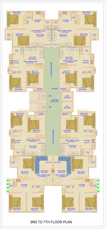  jai kalindi apartment Jai Kalindi Apartment Cluster Plan from 3rd to 7th Floor