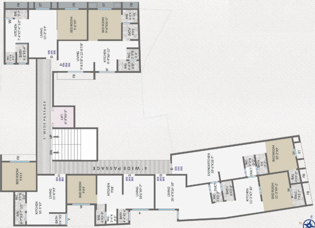  complex Block A Cluster Plan from 1st to 3rd Floor