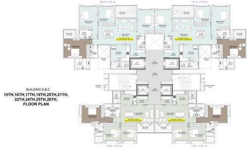  universe A Building, B Building And C Building  Cluster Plan from 15th, 16th, 17th, 19th, 20th, 21th, 22th, 24th, 25th And   26th Floor