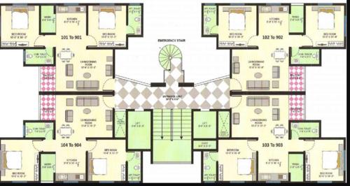  al-foulek B Cluster Plan from 1st to 9th Floor