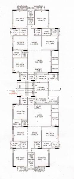  unique-heights Unique Heights Cluster Plan for 14th Floor