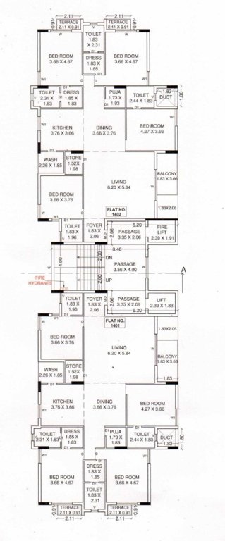  unique heights Unique Heights Cluster Plan for 14th Floor