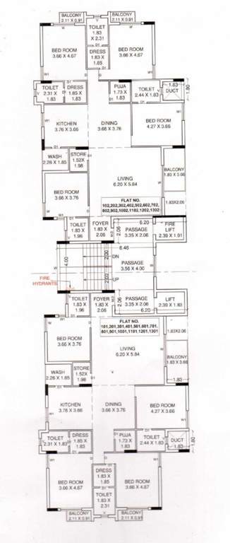  unique heights Unique Heights Cluster Plan from 1st to 13th Floor
