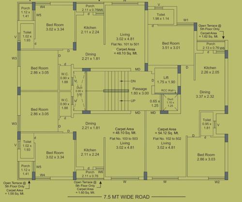  nandan-hills Unit B Cluster Plan from 1st to 5th Floor