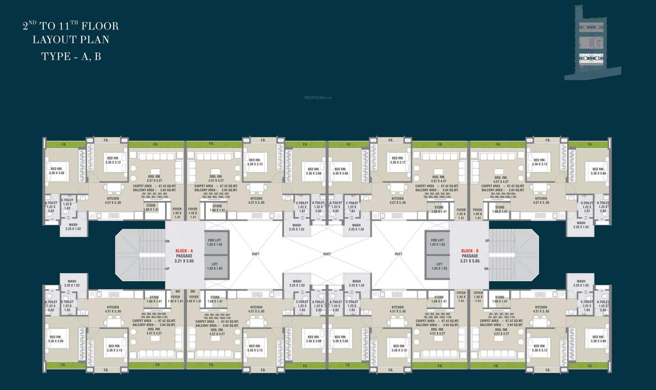  venezia skyz Block A And B Cluster Plan from 2nd to 11th Floor