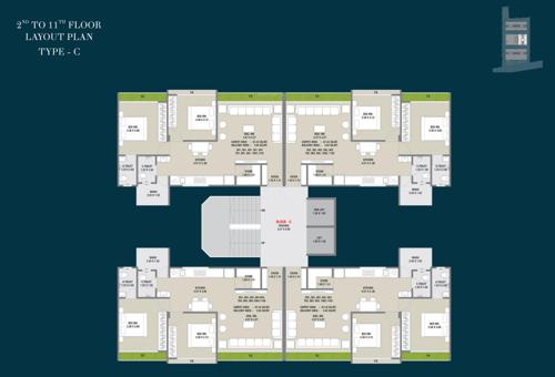  venezia-skyz Block C Cluster Plan from 2nd to 11th Floor