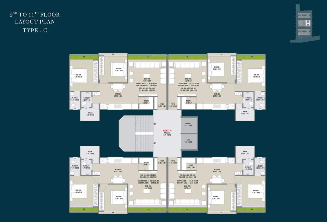  venezia skyz Block C Cluster Plan from 2nd to 11th Floor