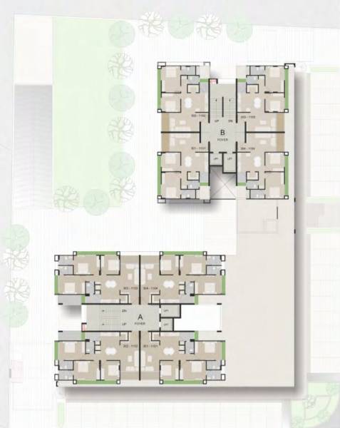  rk-tulsidham A+B Cluster Plan from 3rd to 12th Floor