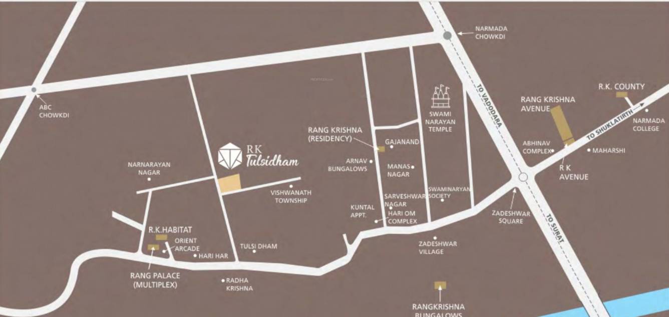 rk tulsidham Location Plan
