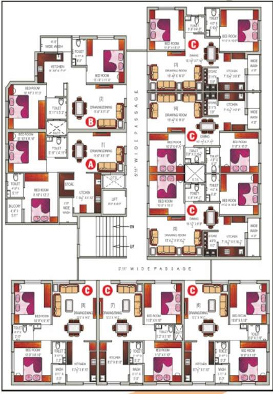 avdhoot heights Avdhoot Heights Cluster Plan from 1st to 4th Floor
