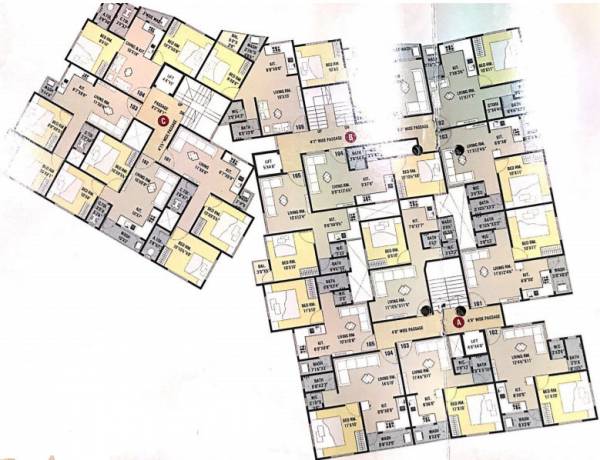 A Cluster Plan from 1st to 4th Floor enclave A Cluster Plan from 1st to 4th Floor