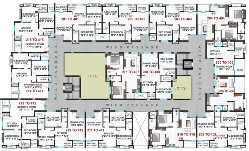  vishwam-square Vishwam Square Cluster Plan from 2nd to 4th Floor