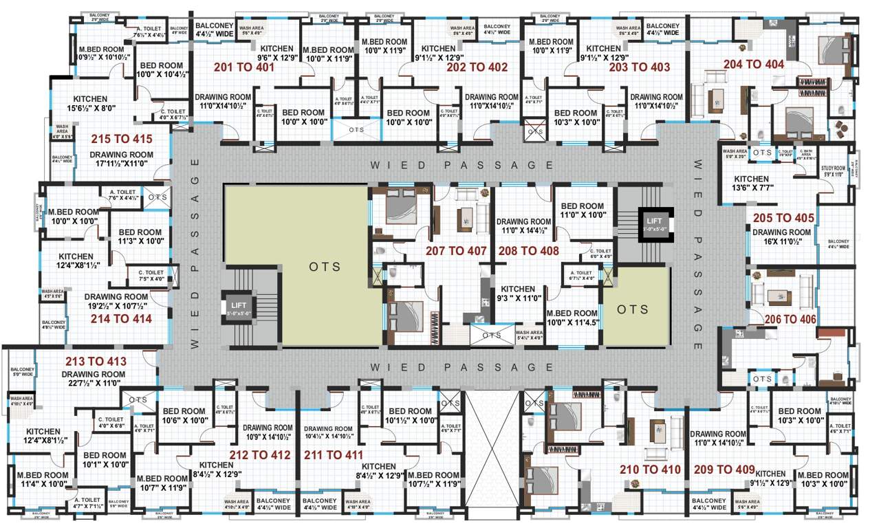 vishwam square Vishwam Square Cluster Plan from 2nd to 4th Floor
