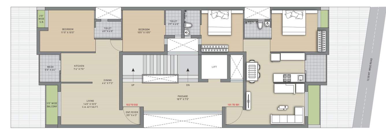  vyanktesh pride a Vyanktesh Pride A Cluster Plan from 1st to 5th Floor